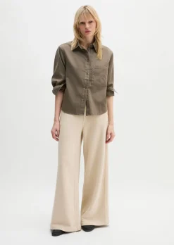 Bluse relaxed cropped aus Baumwoll-Satin