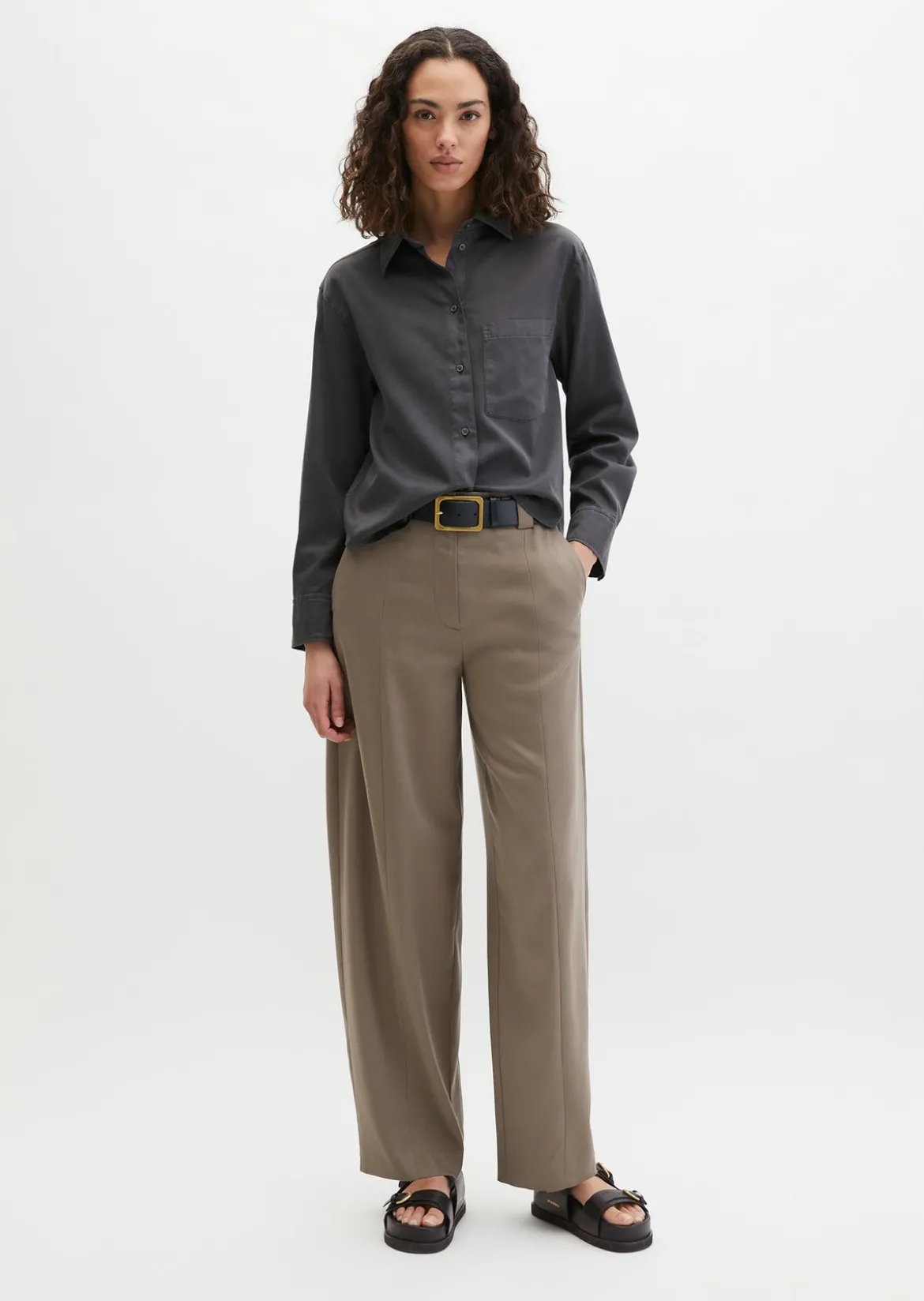 Bluse relaxed cropped aus Baumwoll-Satin
