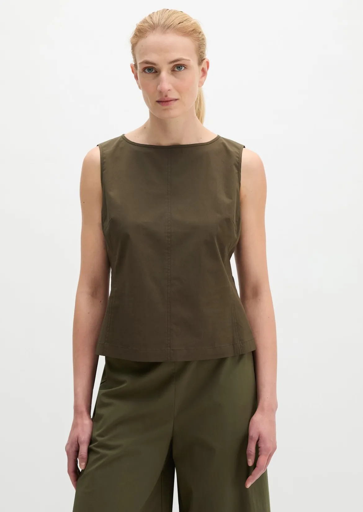 Blusen-Top shaped aus Popeline-Stretch