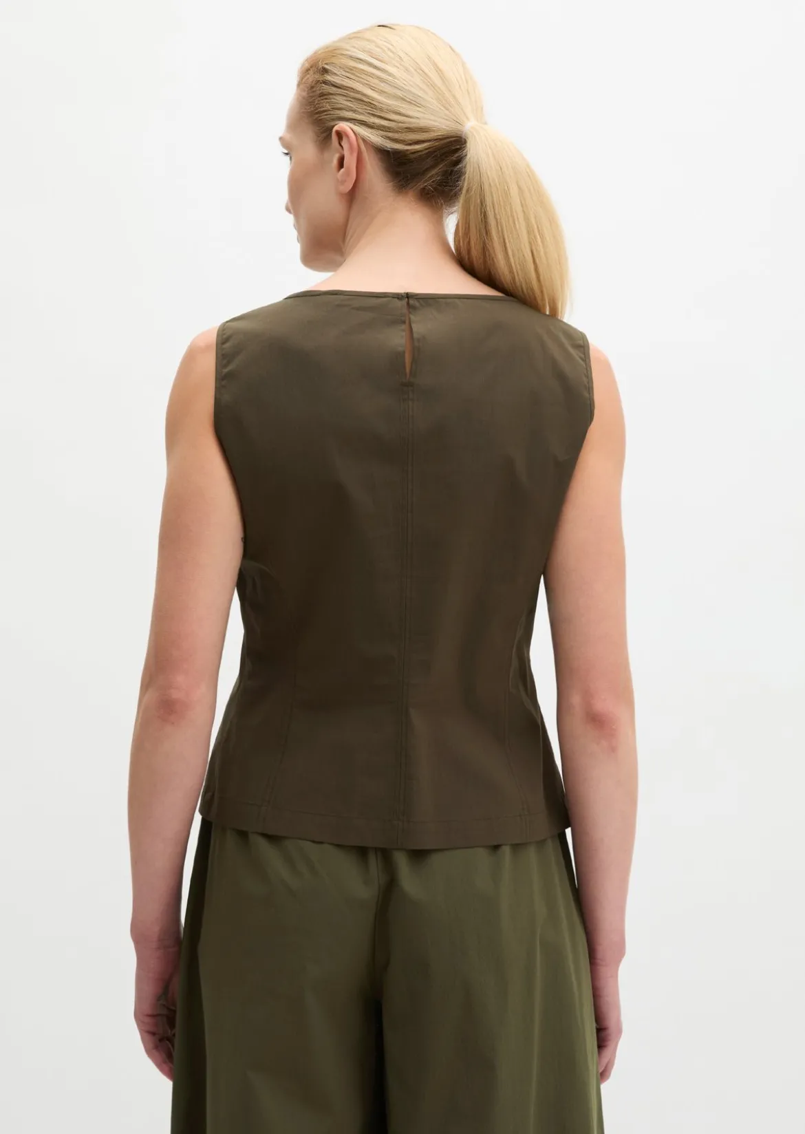 Blusen-Top shaped aus Popeline-Stretch
