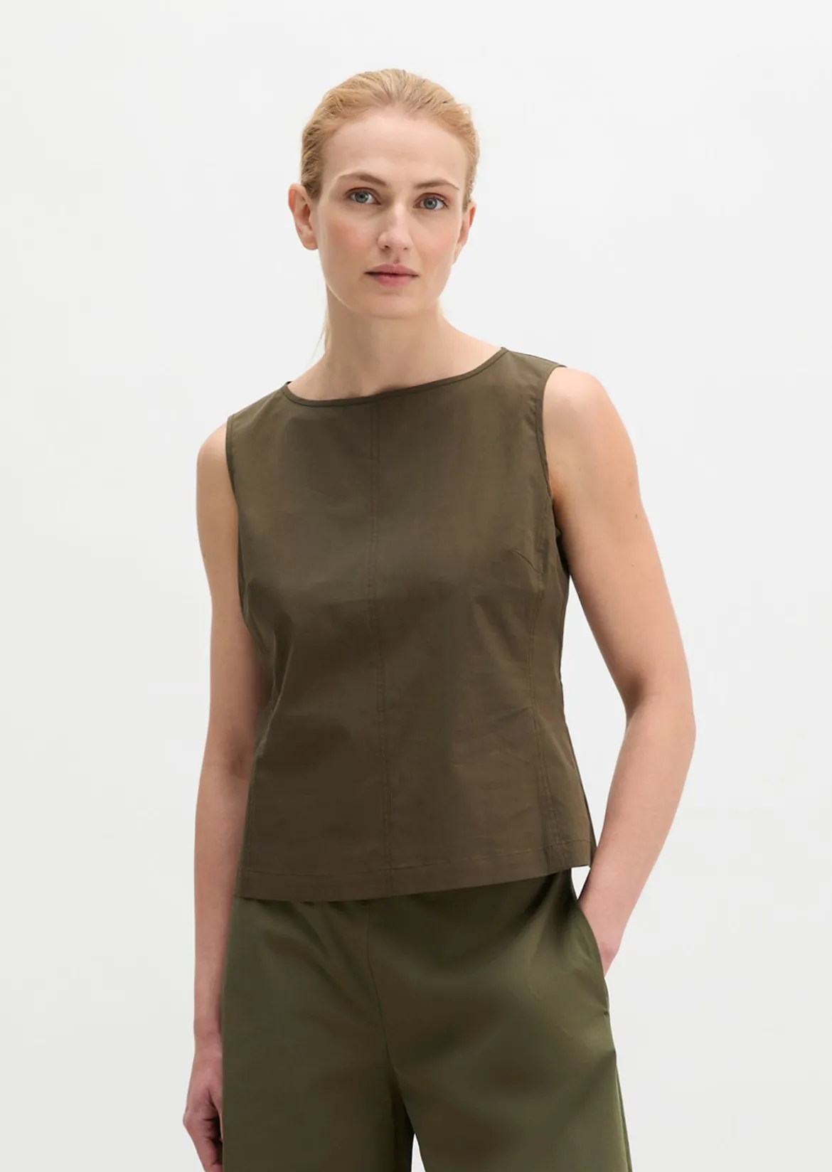 Blusen-Top shaped aus Popeline-Stretch
