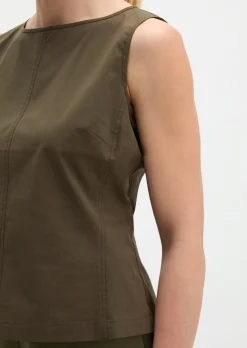 Blusen-Top shaped aus Popeline-Stretch