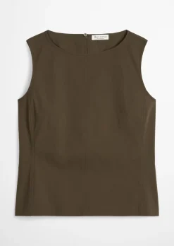 Blusen-Top shaped aus Popeline-Stretch