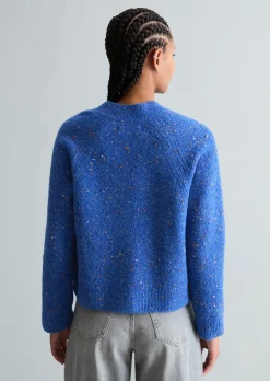 Bouclé-Cardigan relaxed aus Schurwolle-Viskose-Mix