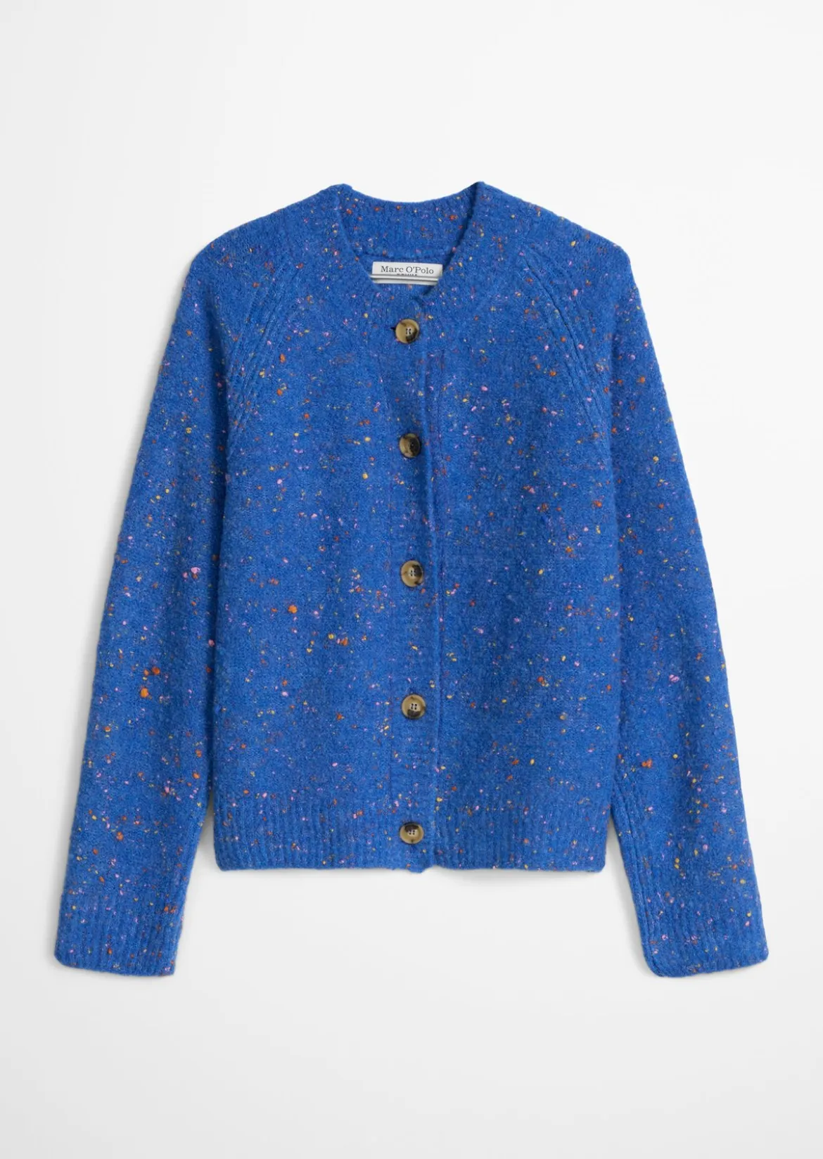 Bouclé-Cardigan relaxed aus Schurwolle-Viskose-Mix