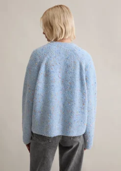 Bouclé-Cardigan relaxed aus Schurwolle-Viskose-Mix