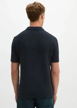 Bouclé-Poloshirt regular aus weichem Bio-Baumwoll-Mix