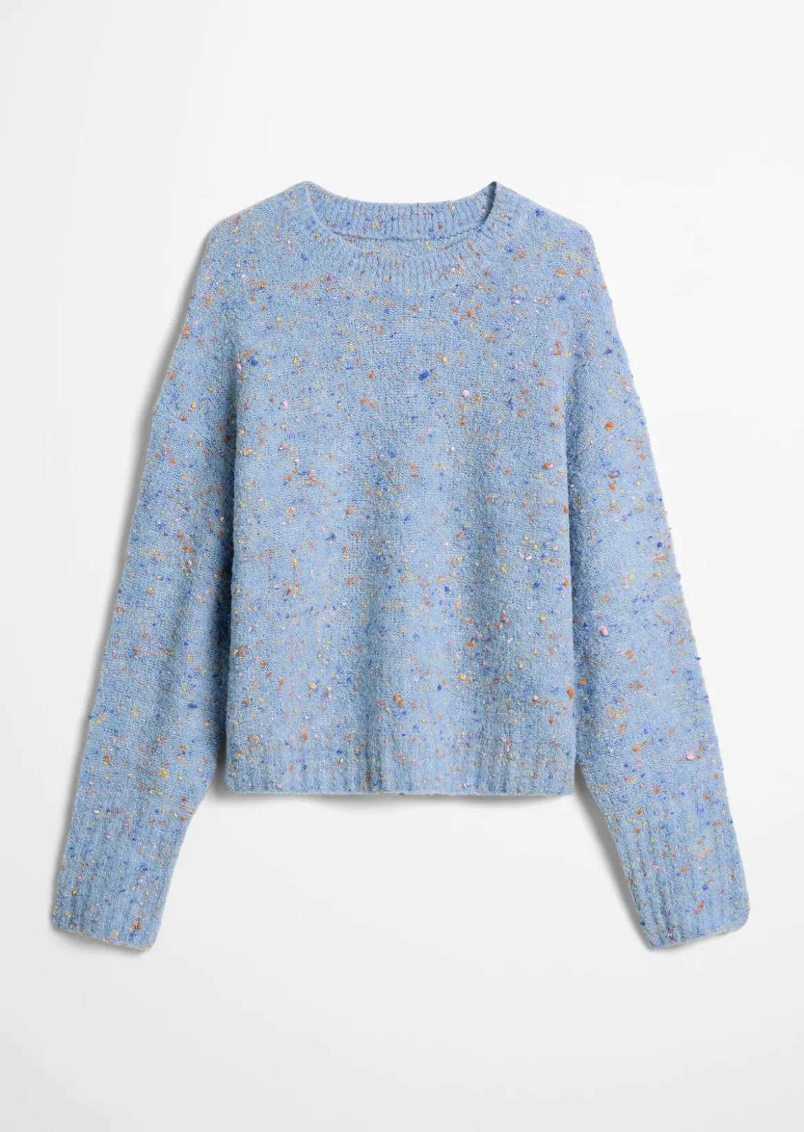 Bouclé-Pullover oversize aus Schurwolle-Viskose-Mix