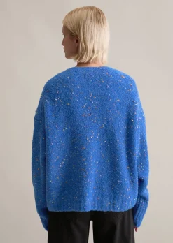 Bouclé-Pullover oversize aus Schurwolle-Viskose-Mix