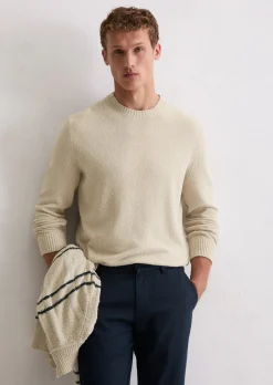 Bouclé-Pullover regular aus Bio-Baumwoll-Mix