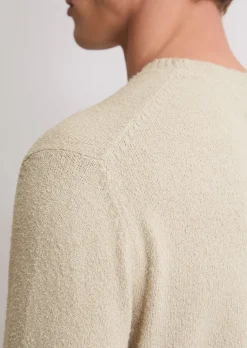 Bouclé-Pullover regular aus Bio-Baumwoll-Mix
