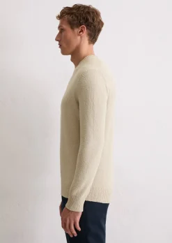 Bouclé-Pullover regular aus Bio-Baumwoll-Mix