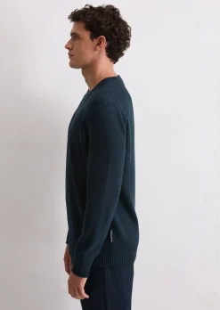 Bouclé-Pullover regular aus Bio-Baumwoll-Mix