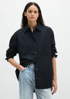 Boyfriend-Bluse relaxed aus Premium Baumwoll-Popeline