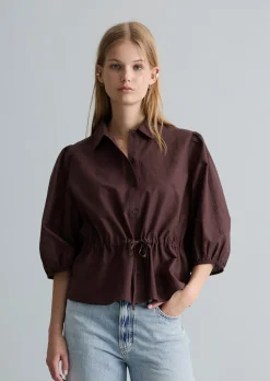 Broderie-Anglaise-Bluse regular aus reiner Bio-Baumwolle