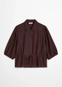 Broderie-Anglaise-Bluse regular aus reiner Bio-Baumwolle