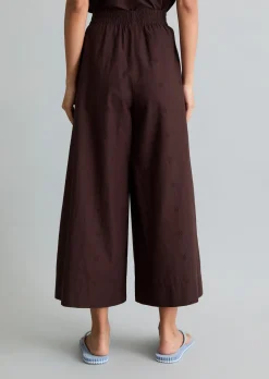 Broderie-Anglaise-Hose wide aus reiner Bio-Baumwolle