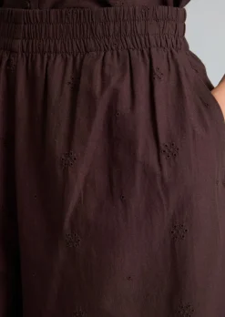 Broderie-Anglaise-Hose wide aus reiner Bio-Baumwolle