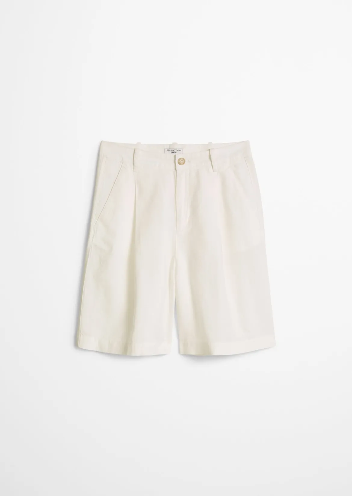Bundfalten-Shorts regular aus Leinen-Baumwolle-Mix
