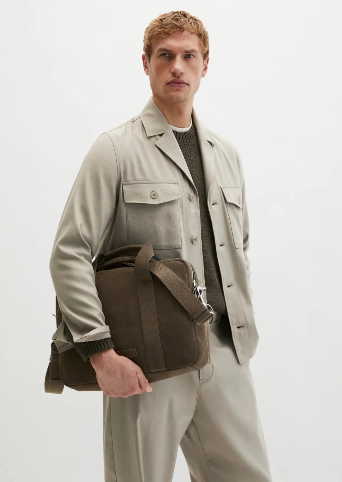 Business Bag aus softem Veloursleder