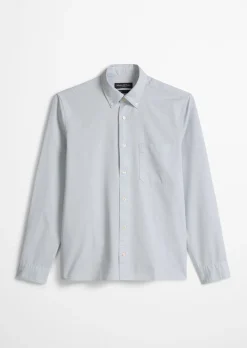 Button-Down-Hemd regular mit recycelter Baumwolle