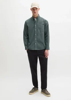 Button-Down-Hemd regular mit recycelter Baumwolle