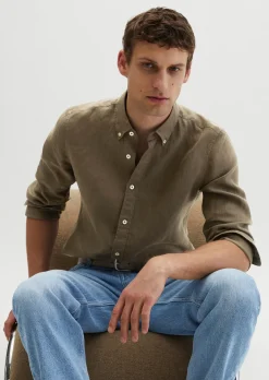 Button-Down-Hemd shaped aus reinem Leinen