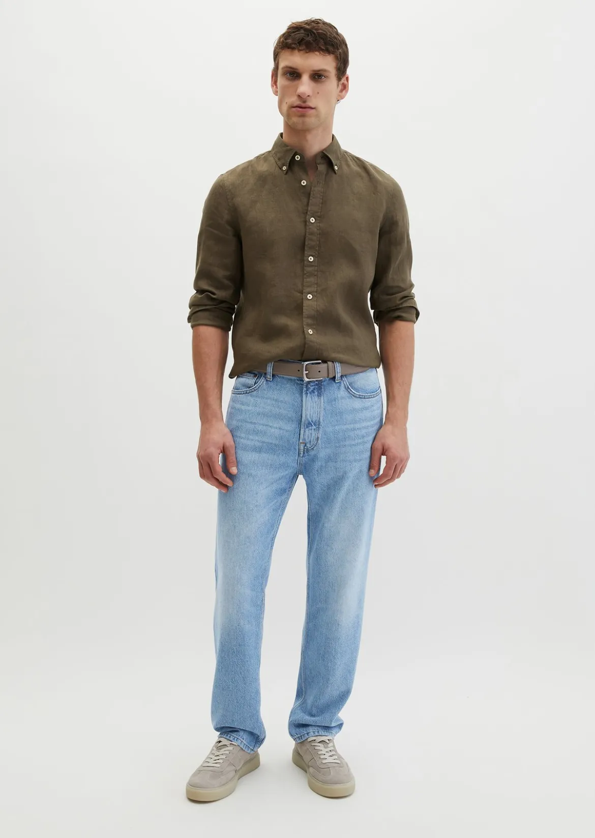 Button-Down-Hemd shaped aus reinem Leinen