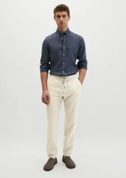 Button-Down-Hemd shaped aus reinem Leinen