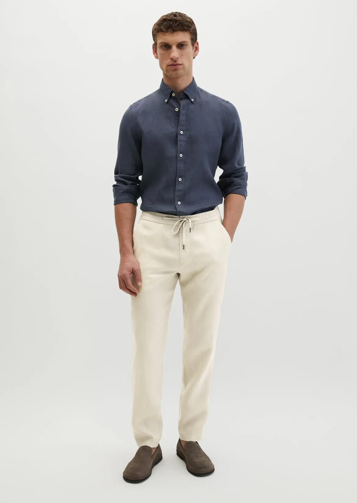 Button-Down-Hemd shaped aus reinem Leinen
