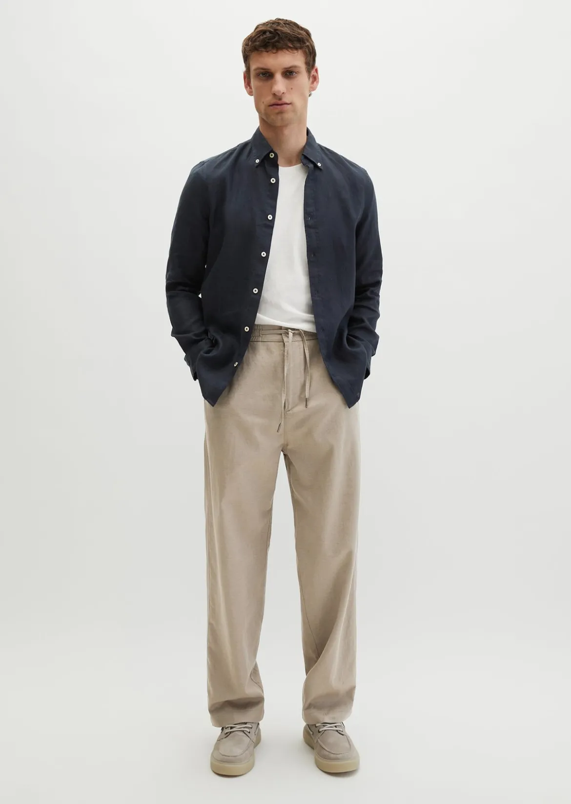 Button-Down-Hemd shaped aus reinem Leinen