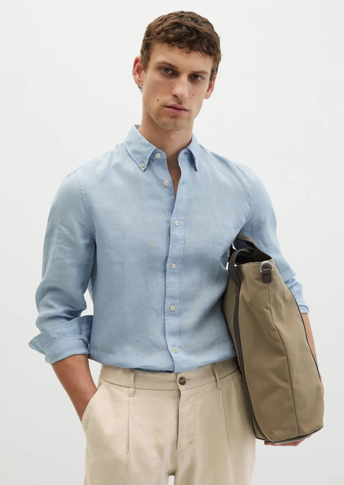 Button-Down-Hemd shaped aus reinem Leinen