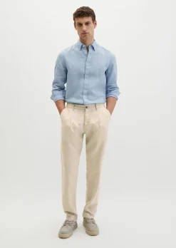 Button-Down-Hemd shaped aus reinem Leinen