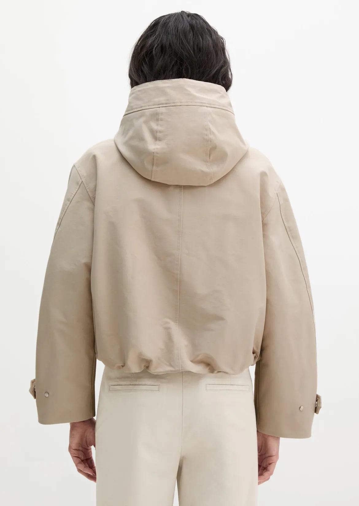 Canvasjacke mit Kapuze relaxed aus Cotton-Nylon-Mix
