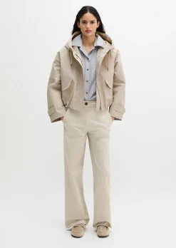 Canvasjacke mit Kapuze relaxed aus Cotton-Nylon-Mix