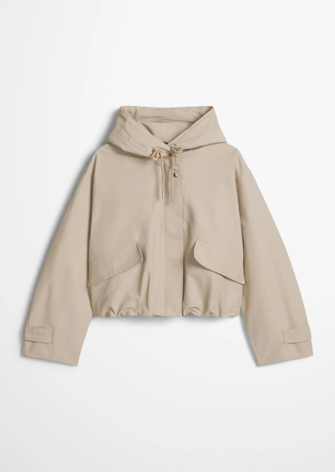 Canvasjacke mit Kapuze relaxed aus Cotton-Nylon-Mix