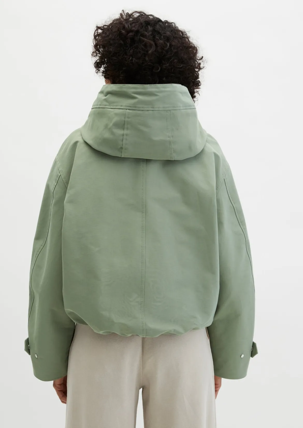 Canvasjacke mit Kapuze relaxed aus Cotton-Nylon-Mix