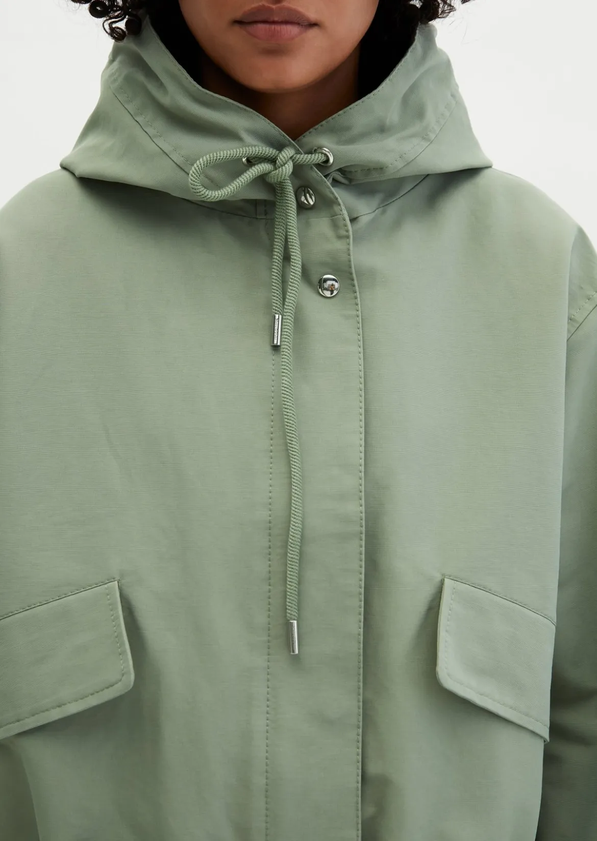 Canvasjacke mit Kapuze relaxed aus Cotton-Nylon-Mix