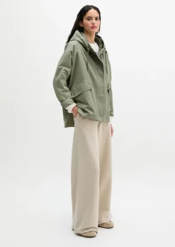 Cape-Jacke mit Kapuze relaxed garment-dyed aus Organic Cotton-Twill