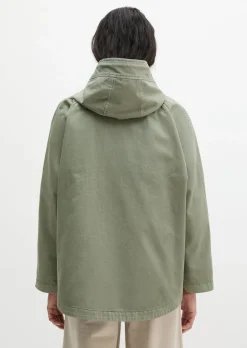 Cape-Jacke mit Kapuze relaxed garment-dyed aus Organic Cotton-Twill