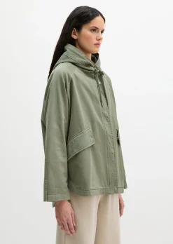 Cape-Jacke mit Kapuze relaxed garment-dyed aus Organic Cotton-Twill