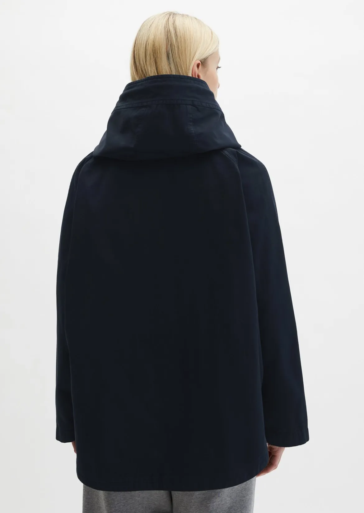 Cape-Jacke mit Kapuze relaxed garment-dyed aus Organic Cotton-Twill