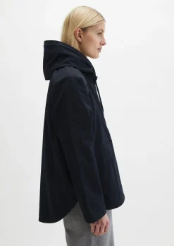 Cape-Jacke mit Kapuze relaxed garment-dyed aus Organic Cotton-Twill