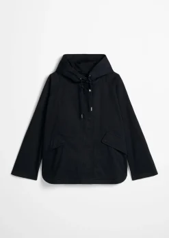 Cape-Jacke mit Kapuze relaxed garment-dyed aus Organic Cotton-Twill