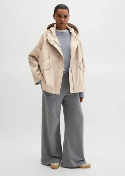 Cape-Jacke mit Kapuze relaxed garment-dyed aus Organic Cotton-Twill