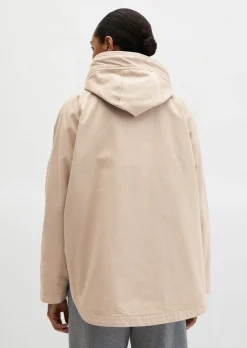 Cape-Jacke mit Kapuze relaxed garment-dyed aus Organic Cotton-Twill