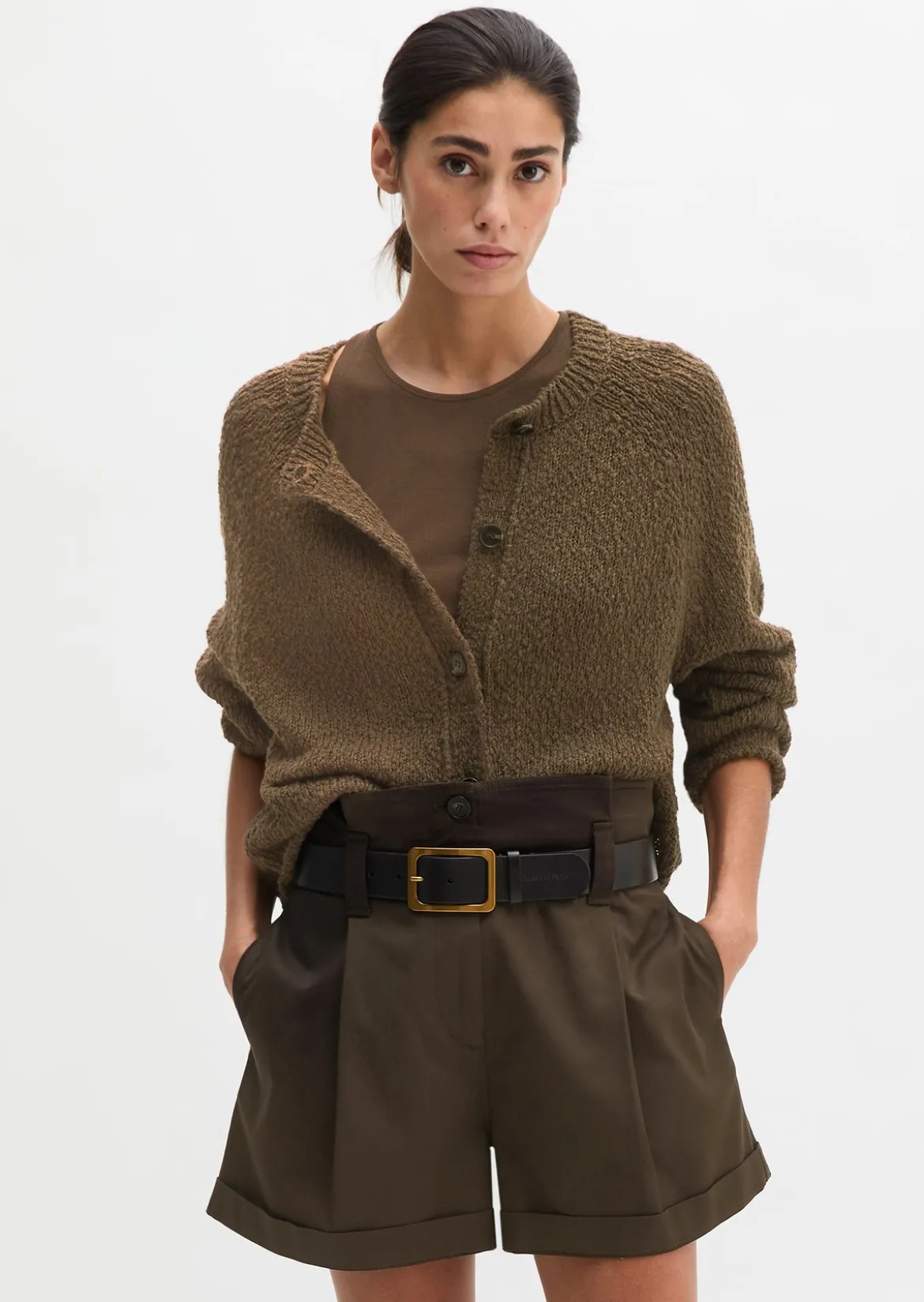 Cardigan oversized aus Heavy Cotton Slub-Garn