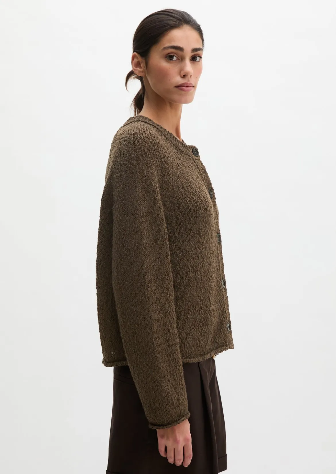 Cardigan oversized aus Heavy Cotton Slub-Garn