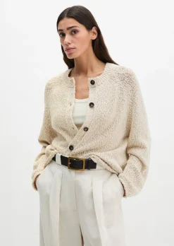 Cardigan oversized aus Heavy Cotton Slub-Garn