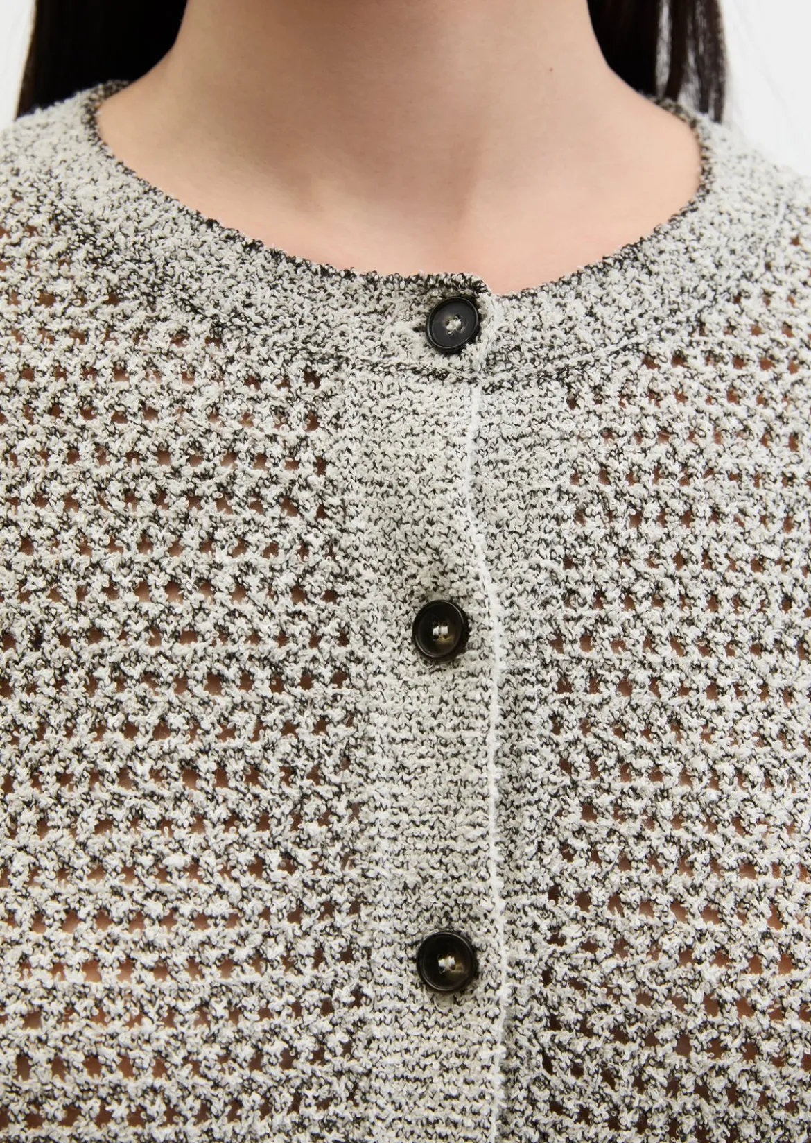 Cardigan regular aus Bi-Color-Garn